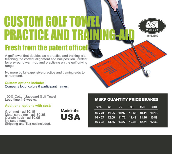 http://www.bluedragonflymarketing.com/custom-golf-towel-training-aid.html